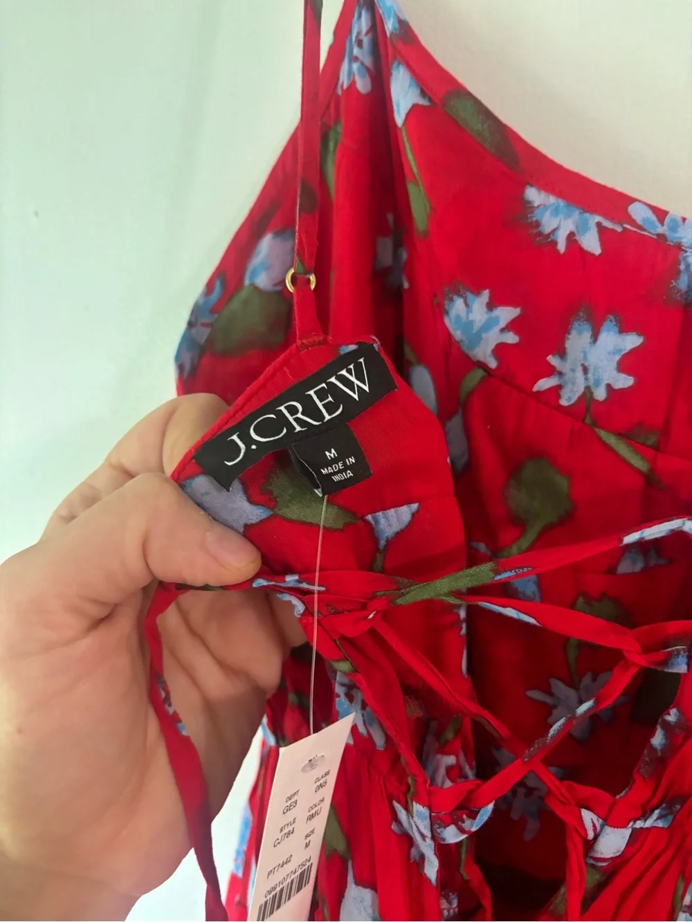 J. Crew Red Floral Midi Sundress